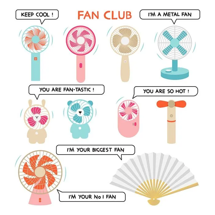 Bộ sưu tập quạt nhỏ cầm tay file vector mẫu OC53