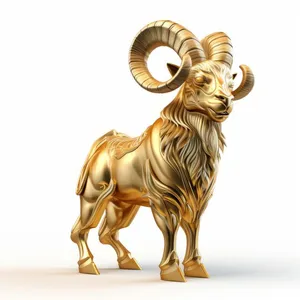 Tượng Dê Vàng 3D Sang Trọng - File JPG Chất Lượng Cao