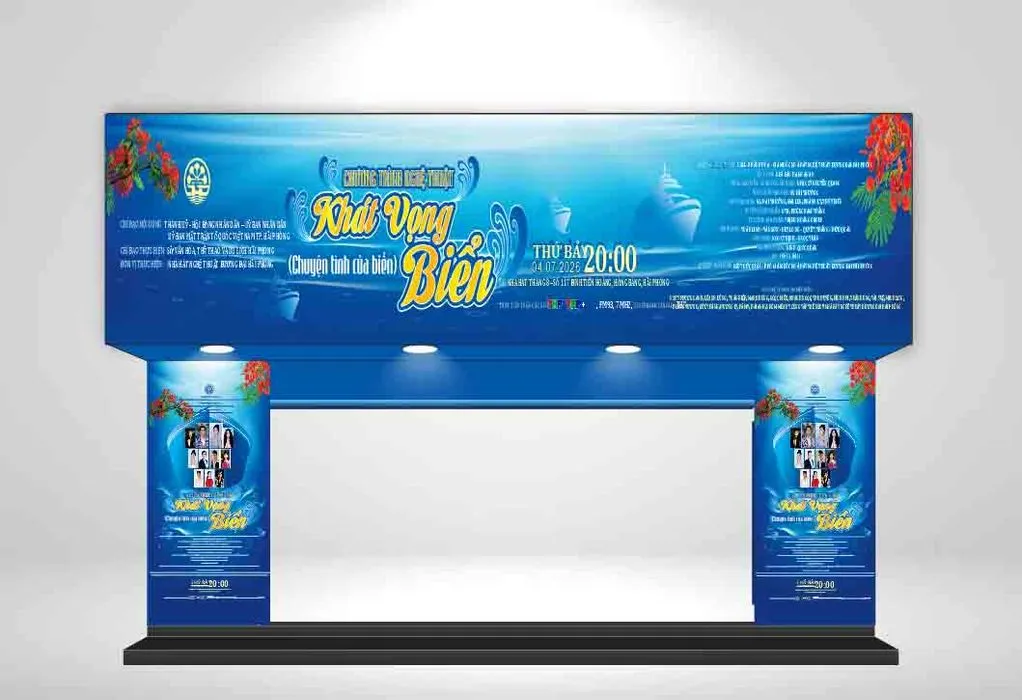 Fule Corel - Mẫu thiết kế phông nền chương trình nghệ thuật khát vọng biển Hải Phòng