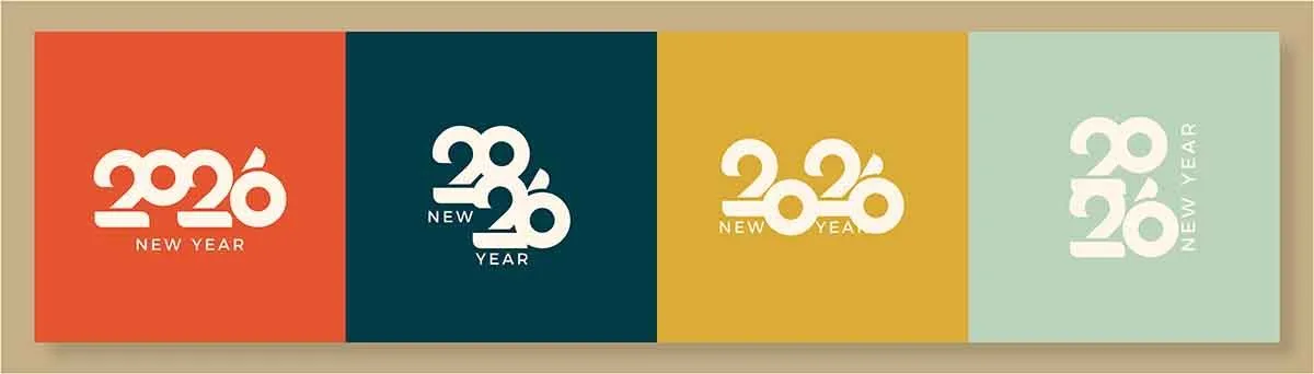 File vector 2026 thiết kế chữ cách điệu độc đáo