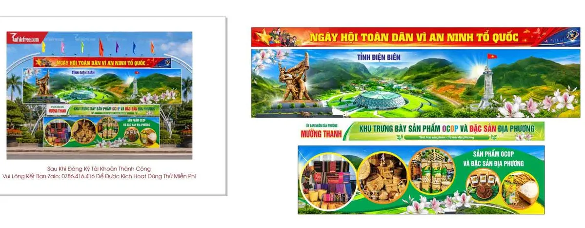 Mẫu thiết kế backdrop ngày hội toàn dân bảo vệ an ninh tổ quốc tỉnh Điện Biên File Corel