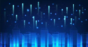 File EPS Tòa nhà kỹ thuật số kết nối mạng lưới ánh sáng xanh