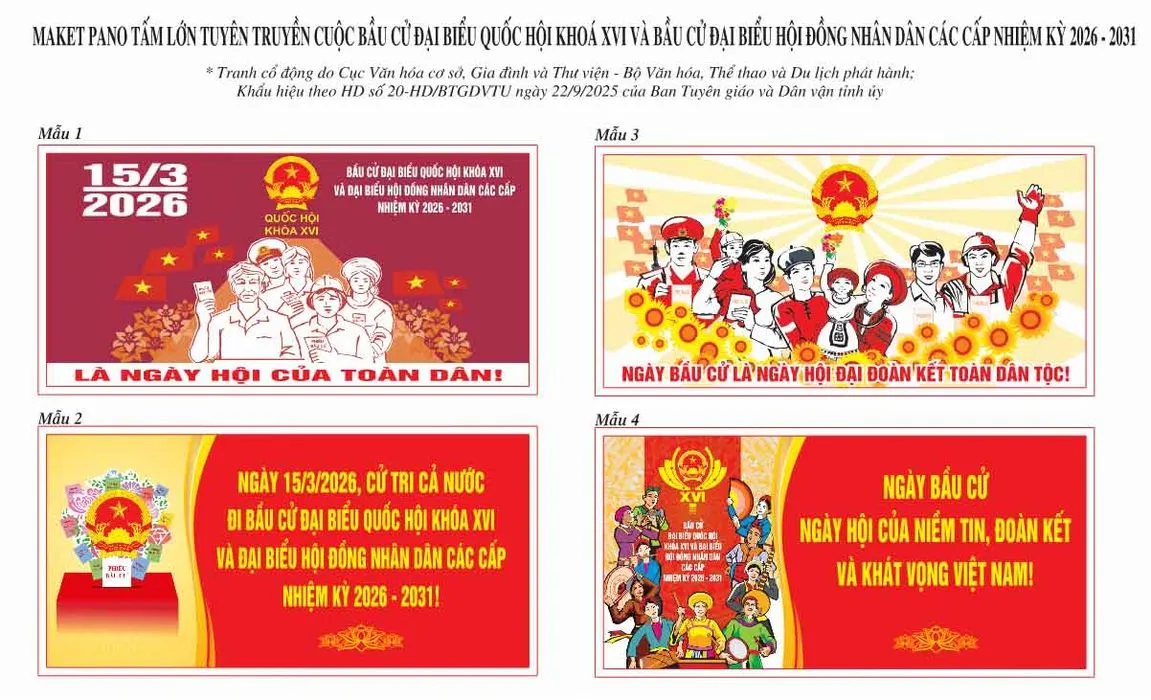 Mẫu Pano tuyên truyền Bầu Cử Đại Biểu Quốc Hội & HĐND Các Cấp Nhiệm Kỳ 2026-2031