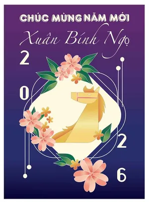 Thiệp Chúc Mừng Năm Mới Xuân Bính Ngọ 2026 - File JPG