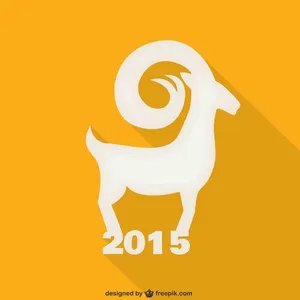 Minh Họa Con Dê Trắng 2015 Phong Cách Phẳng - EPS Vector