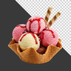 Kem Ốc Quế Nhiều Màu – Tệp PNG Cao Cấp Dành Cho Designer