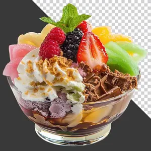 Bát  Kem Trái Cây Đa Sắc PNG - Tài Nguyên Thiết Kế Cao Cấp