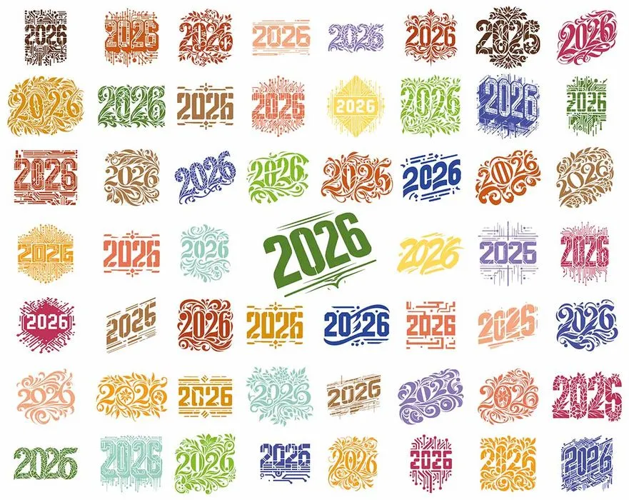 EPS Bộ Sưu Tập Số 2026 Nghệ Thuật Trang Trí Đa Màu