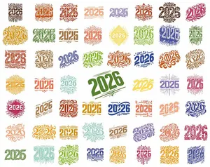 EPS Bộ Sưu Tập Số 2026 Nghệ Thuật Trang Trí Đa Màu
