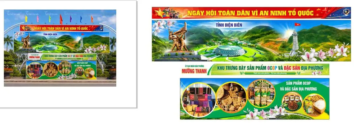 Mẫu thiết kế pano ngày hội toàn dân vì an ninh tổ quốc tỉnh Điện Biên File Corel