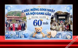 Phông chúc mừng sinh nhật 60 tuổi gia đình Game Gấu - Vector CDR