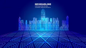 File EPS Thành phố kỹ thuật số nền xanh neon hiện đại