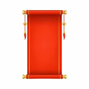 Vector Cuộn Thư Trang Trí Hoa Văn Trung Hoa