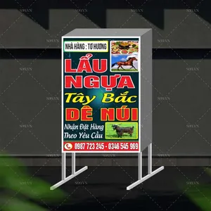 Mẫu thiết kế biển vẫy, biển hộp quán lẩu ngựa dê - núi file corel