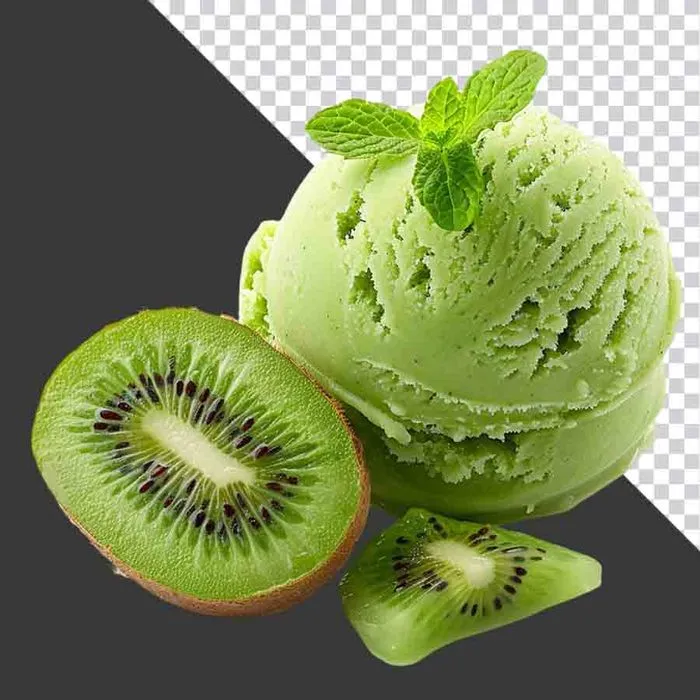 Kem Kiwi Xanh Tươi Mát - Ảnh PNG Chất Lượng Cao cho Thiết Kế