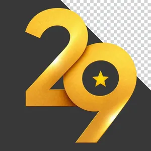PNG Số 2/9 Màu Vàng Gold 3D Kèm Ngôi Sao – Quốc Khánh Việt Nam