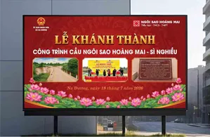 File Corel - Mẫu thiết kế phông nền lễ khánh thành công trình cầu Ngôi Sao Hoàng Mai Sì Nghiều
