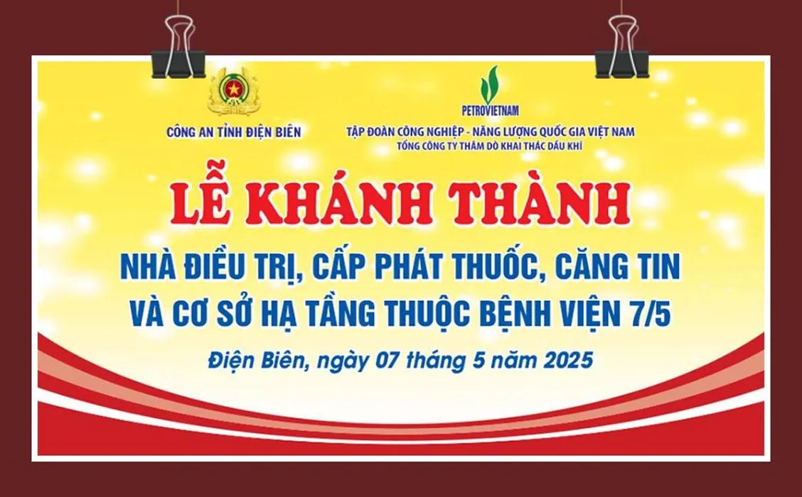 Backdrop Lễ Khánh Thành Bệnh Viện 7/5 Điện Biên File Corel