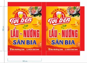 File Corel - Mẫu thiết kế bảng hiệu quán nhậu Tới Bến chuyên lẩu nướng sân bia