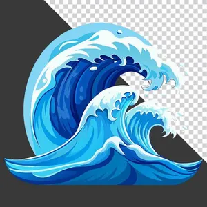 Sóng Biển Xanh Tươi Động - File PNG Cao Cấp Cho Thiết Kế Đồ Họa
