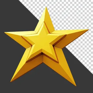 Ngôi sao PNG vàng 3D
