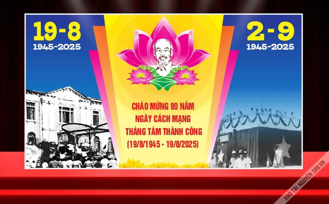 File Corel chào mừng 80 năm Cách mạng Tháng Tám và Quốc khánh 29 – Hình Bác Hồ và hoa sen