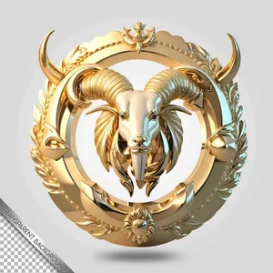 Biểu Tượng Đầu Dê Vàng 3D Sang Trọng - File PSD Chỉnh Sửa Dễ Dàng