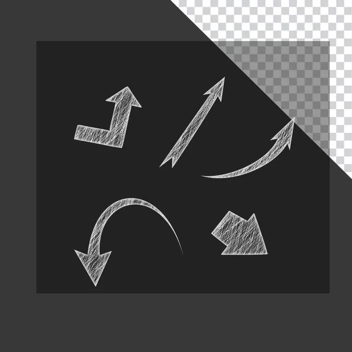 Hình ảnh mũi tên kiểu phấn file PNG không nền