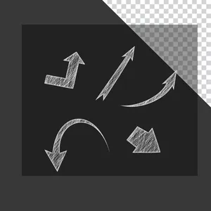 Hình ảnh mũi tên kiểu phấn file PNG không nền