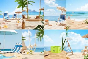 [Miễn Phí] 15 file JPG Background Bãi Biển Xanh Cát Trắng Được Tạo Bằng Trí Tuệ Nhân Tạo AI