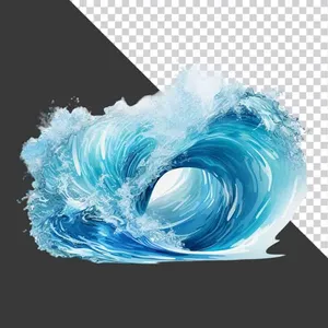Sóng biển cuộn trào tung bọt trắng - File PNG