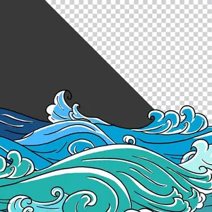 Hình minh họa sóng biển động PNG chất lượng cao