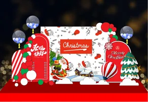 File Corel Backdrop Giáng sinh nhà tuyết bóng bay trang trí