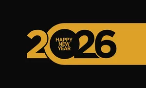 Mẫu số 2026 phong cách tối giản đen vàng – File AI, EPS