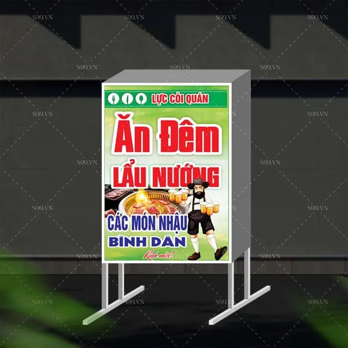 Mẫu thiết kế biển hộp quán ăn đêm file corel