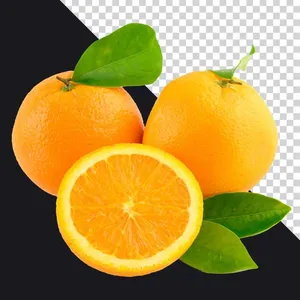 Quả cam tươi kèm nửa quả mọng nước File PNG