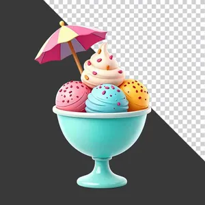 Ly Kem 3D Đầy Màu Sắc – File PNG Chất Lượng Cao cho Thiết Kế