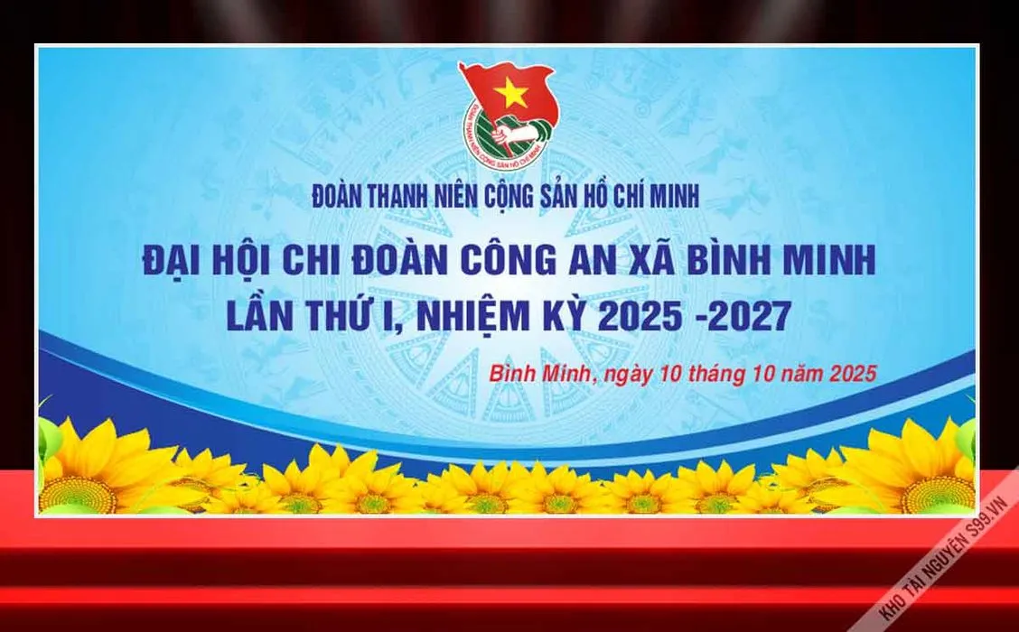 Phông đại hội chi đoàn công an xã Bình Minh File Corel