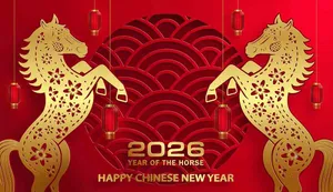Hình ảnh ngựa vàng 2026 chúc mừng năm mới - File JPG