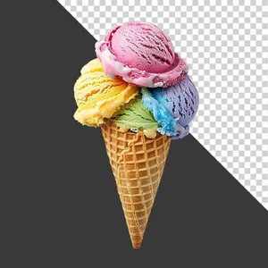 Kem Ốc Quế Đa Sắc – File PNG Chất Lượng Cao cho Thiết Kế Đồ Họa