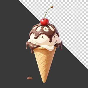 Kem Ốc Quế Chocolate Cherry PNG Chất Lượng Cao