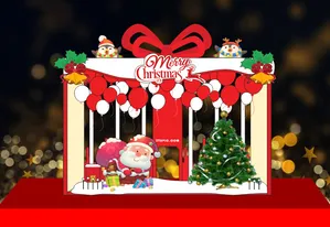 File Corel Backdrop Giáng Sinh Hộp Quà Lớn Ông Già Noel