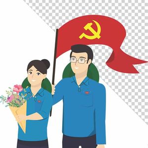 Ảnh thanh niên nam nữ đoàn Hồ Chí Minh  mặc áo xanh file PNG - Mẫu số 2