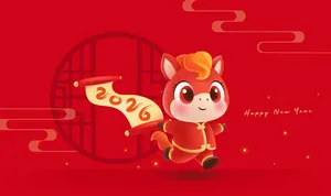 Hình ảnh ngựa hoạt hình 2026 mừng năm mới dễ thương - File Vector