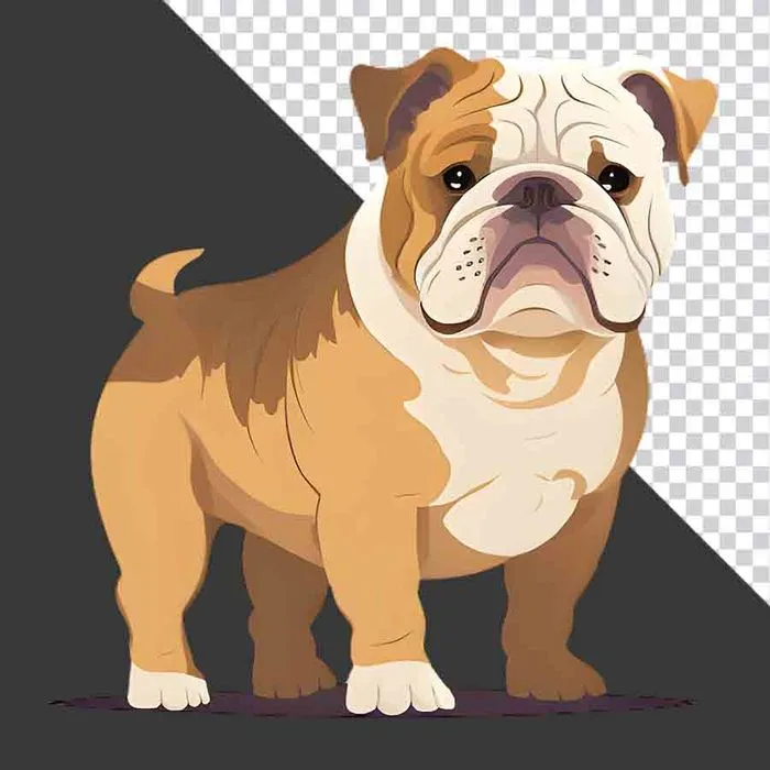 Chó Bulldog Vàng Dễ Thương - File PNG Chất Lượng Cao cho Thiết Kế