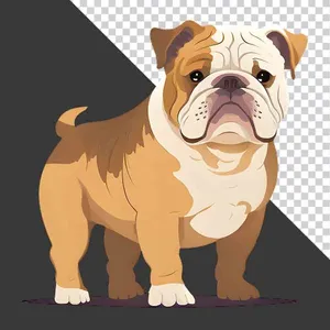 Chó Bulldog Vàng Dễ Thương - File PNG Chất Lượng Cao cho Thiết Kế