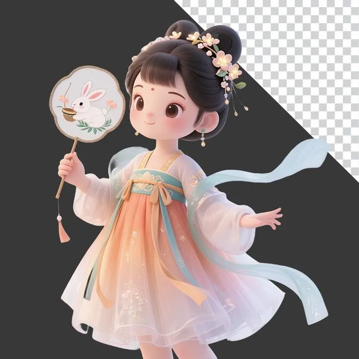 File chị hằng 3D Chibi PNG chất lượng cao cho dịp trung thu