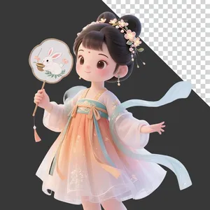File chị hằng 3D Chibi PNG chất lượng cao cho dịp trung thu