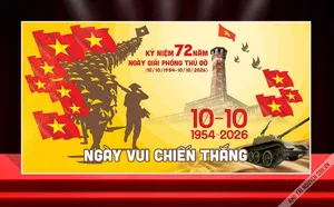 Backdrop Giải Phóng Thủ Đô 10-10: Thiết Kế CDR Độc Đáo