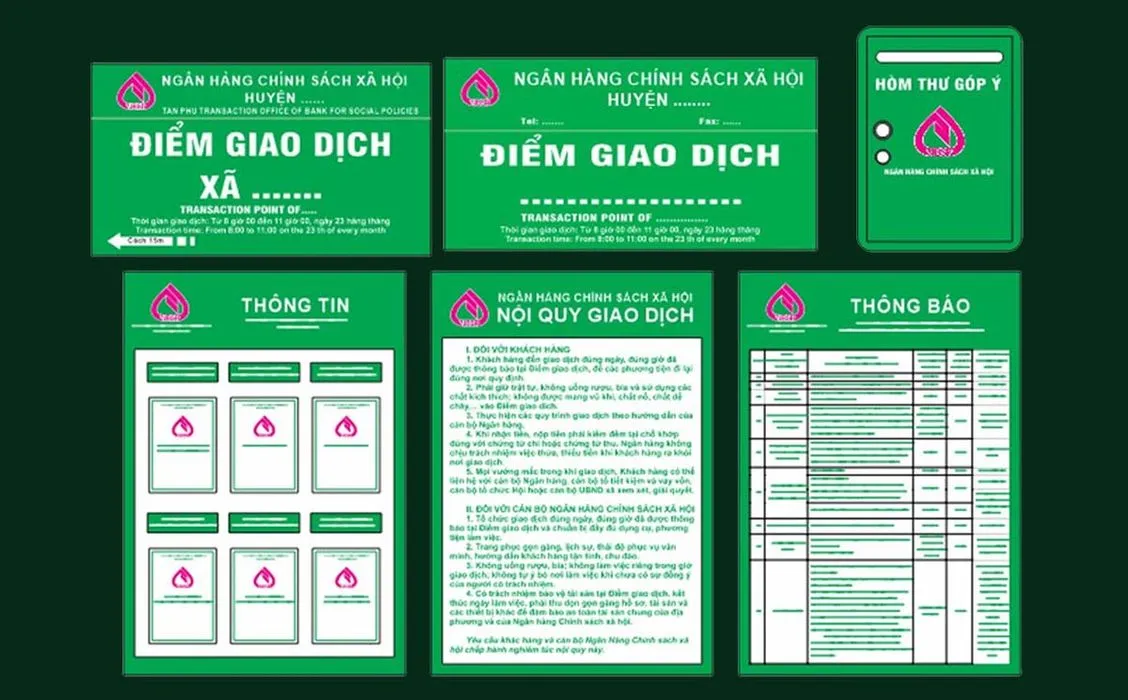 Bộ biển bảng Ngân hàng Chính sách Xã hội file Corel